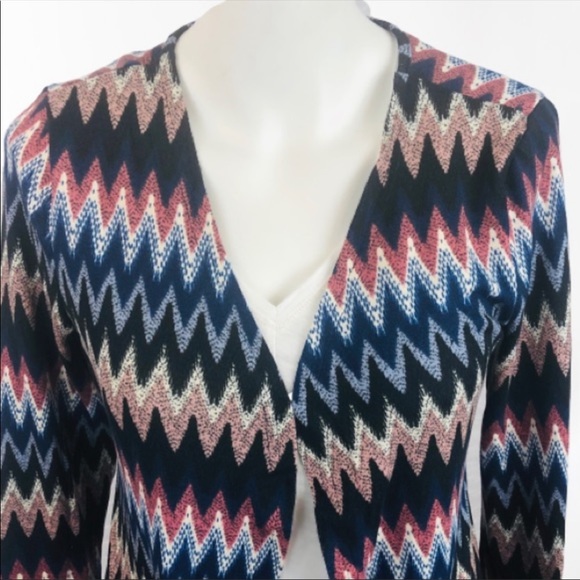 Boutique woman’s cardigan Open Front Chevron Pattern - Picture 4 of 8